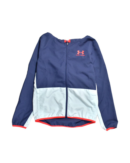 A Blue Lightweight Jackets from Under Armour in size M for boy. (Front View)