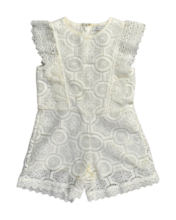 A White Rompers from Gingersnaps in size 2T for girl. (Front View)