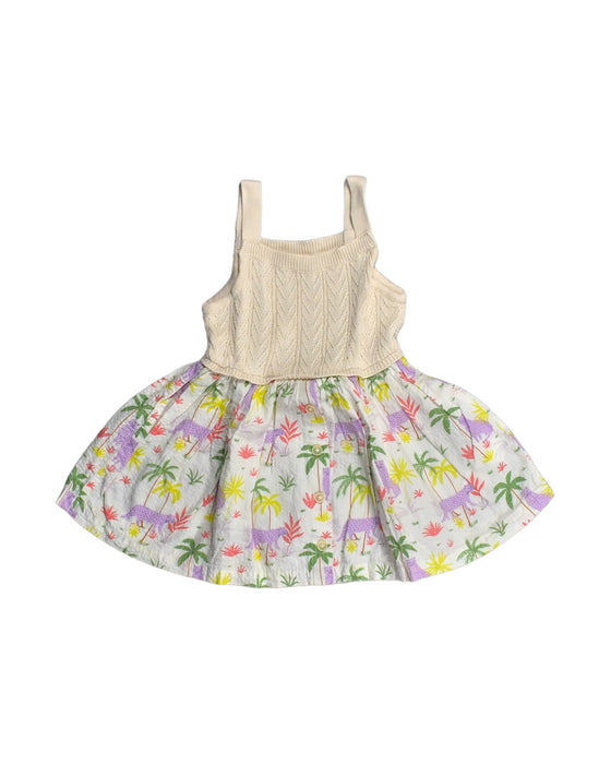 A Beige Sleeveless Dresses from Gingersnaps in size 3-6M for girl. (Front View)