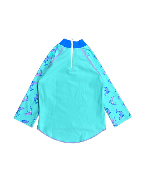 A Teal Rash Guards from Speedo in size 4T for girl. (Back View)