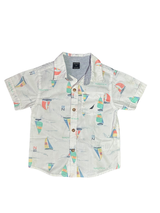 A White Short Sleeve Shirts from Nautica in size 2T for boy. (Front View)