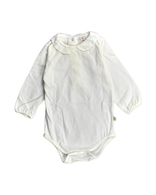 A White Bodysuits from Les Enfantines in size 6-12M for girl. (Front View)