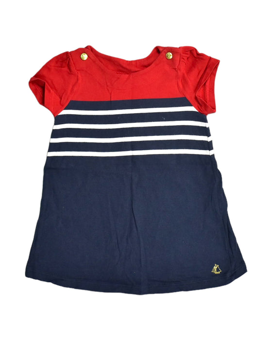 A Blue Short Sleeve Dresses from Petit Bateau in size 3-6M for girl. (Front View)