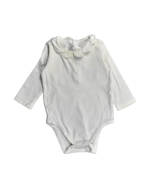 A White Bodysuits from Jacadi in size 3-6M for girl. (Front View)