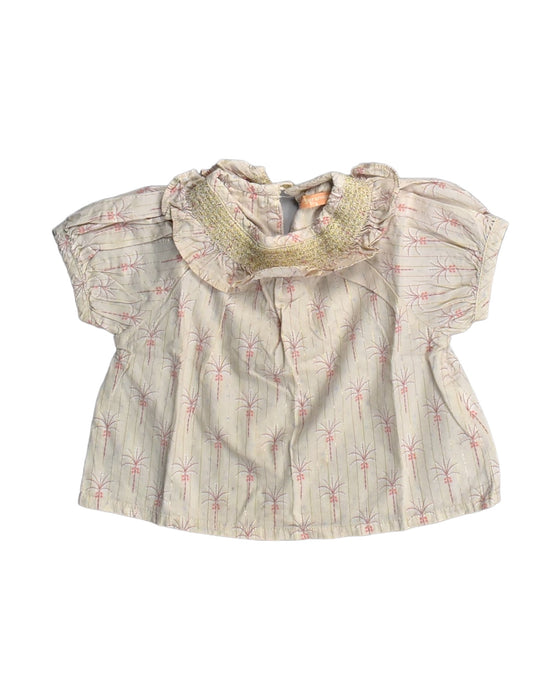 A Beige Short Sleeve Tops from Gingersnaps in size 6-12M for girl. (Front View)