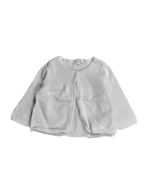 A White Cardigans from Jacadi in size 6-12M for girl. (Front View)