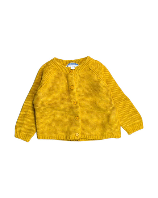 A Yellow Cardigans from Jacadi in size 6-12M for girl. (Front View)