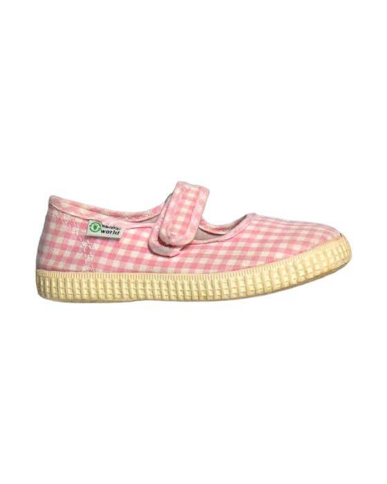 A Pink Flats from Natural World Eco in size 4T for girl. (Front View)