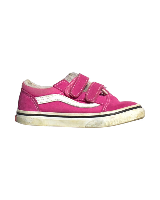 A Pink Sneakers from Vans in size 3T for girl. (Front View)