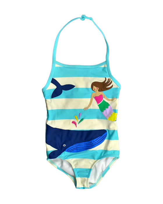 A Blue Swimsuits from Boden in size 3T for girl. (Front View)