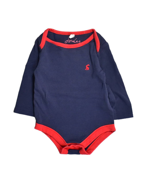 A Blue Bodysuits from Joules in size 6-12M for boy. (Front View)