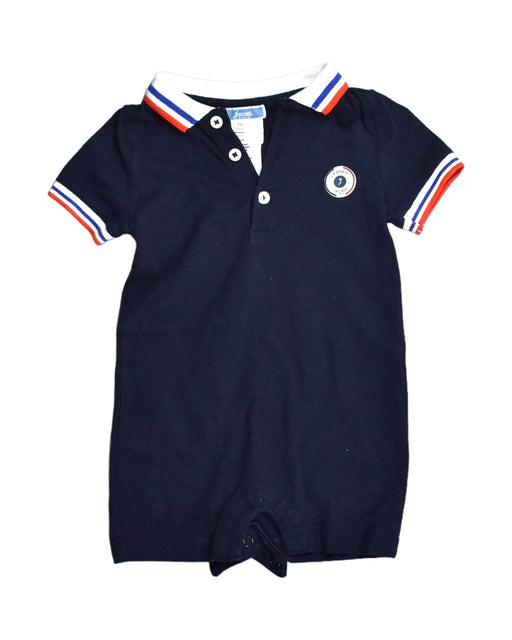 A Blue Rompers from Jacadi in size 3-6M for boy. (Front View)