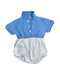 A Blue Rompers from Wedoble in size 3-6M for girl. (Front View)