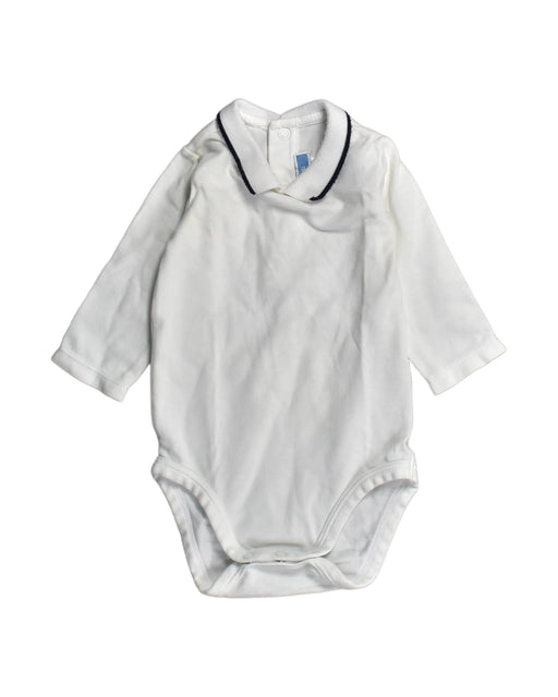 A White Bodysuits from Jacadi in size 0-3M for boy. (Front View)