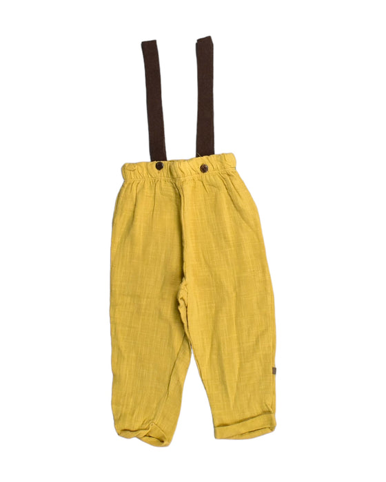 A Yellow Long Overalls from Caramelo Kids in size 18-24M for boy. (Front View)