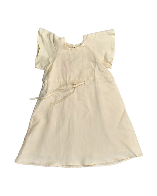 A Beige Short Sleeve Dresses from Our Mini Nature in size 12-18M for girl. (Front View)