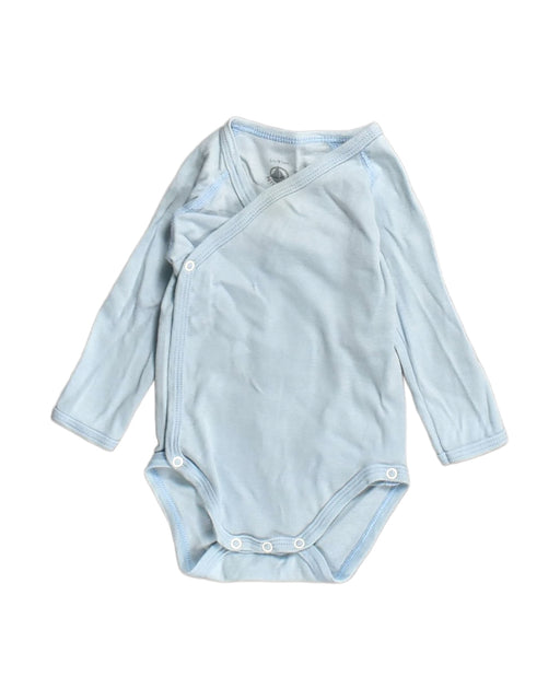 A Blue Bodysuits from Petit Bateau in size 3-6M for boy. (Front View)