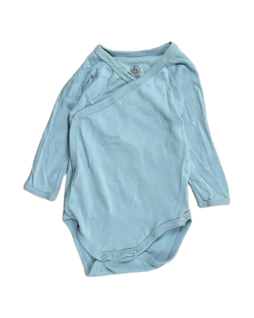 A Blue Bodysuits from Petit Bateau in size 3-6M for boy. (Front View)