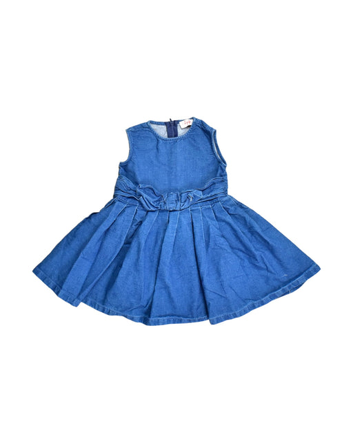 A Blue Sleeveless Dresses from Il Gufo in size 2T for girl. (Front View)