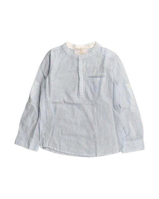 A Blue Long Sleeve Tops from Jacadi in size 5T for boy. (Front View)