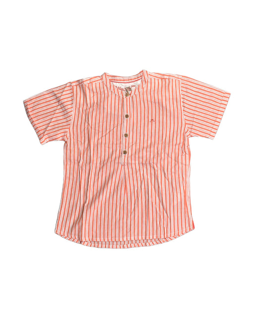 A Orange Short Sleeve Tops from Chateau de Sable in size 6T for girl. (Front View)