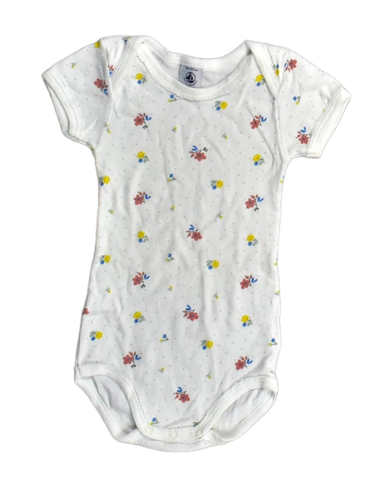 A White Bodysuits from Petit Bateau in size 12-18M for girl. (Front View)