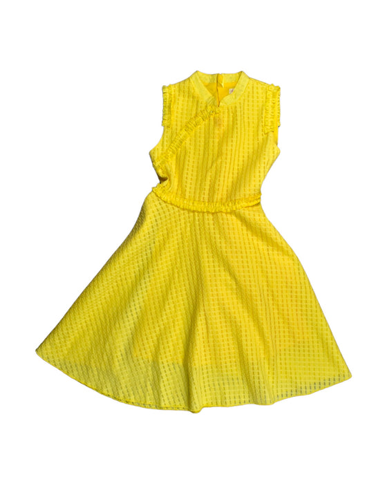 A Yellow Sleeveless Dresses from bloomB in size 12Y for girl. (Front View)