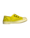 A Yellow Slip Ons from Natural World Eco in size 18-24M for girl. (Front View)