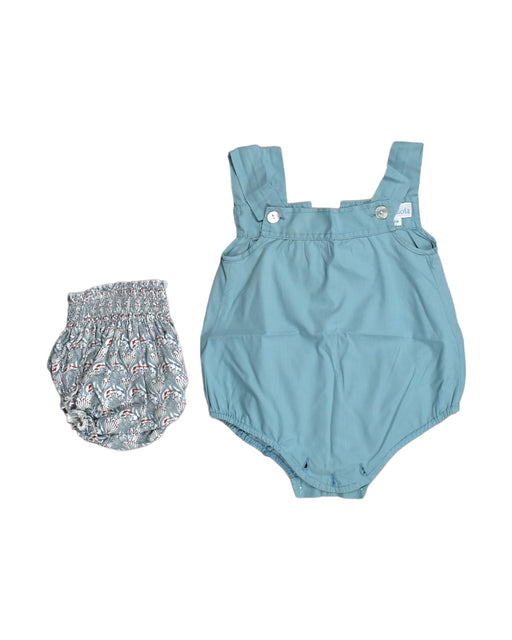 A Blue Shorts Sets from Lolilota in size 6-12M for girl. (Front View)