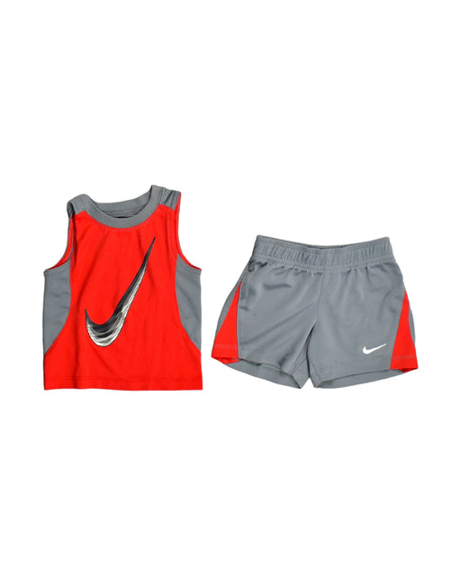 A Red Shorts Sets from Nike in size 6-12M for boy. (Front View)