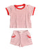 A Red Shorts Sets from Chateau de Sable in size 3-6M for girl. (Front View)