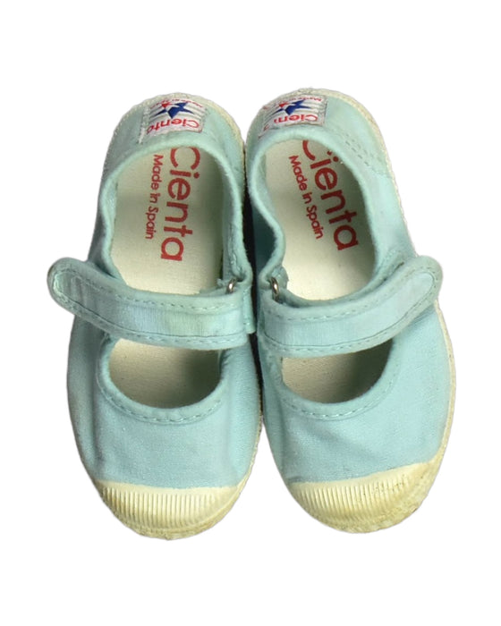 A Blue Slip Ons from Cienta in size 18-24M for girl. (Back View)