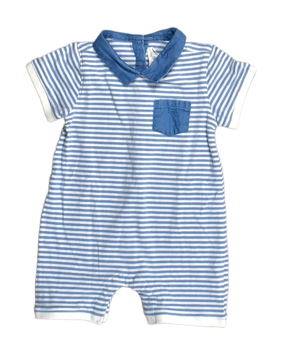 A Blue Rompers from Chateau de Sable in size 3-6M for boy. (Front View)