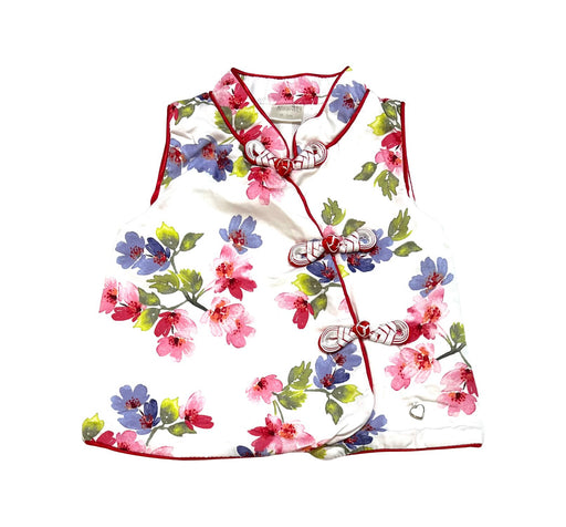 A White Dress Up Vests from bloomB in size 0-3M for girl. (Front View)