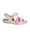 A Pink Sandals from Crocs in size 5T for girl. (Front View)