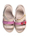 A Pink Sandals from Crocs in size 5T for girl. (Back View)