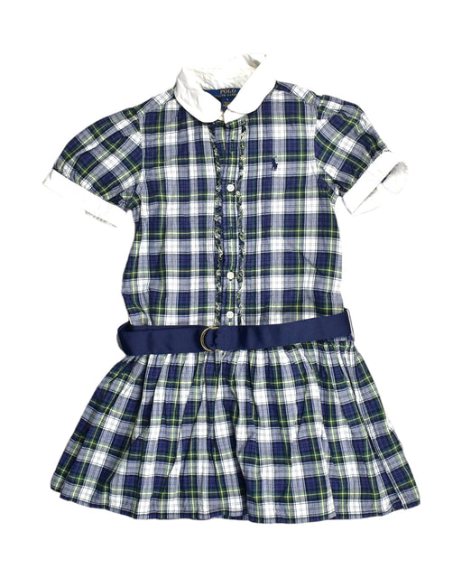 A Blue Short Sleeve Dresses from Polo Ralph Lauren in size 5T for girl. (Front View)