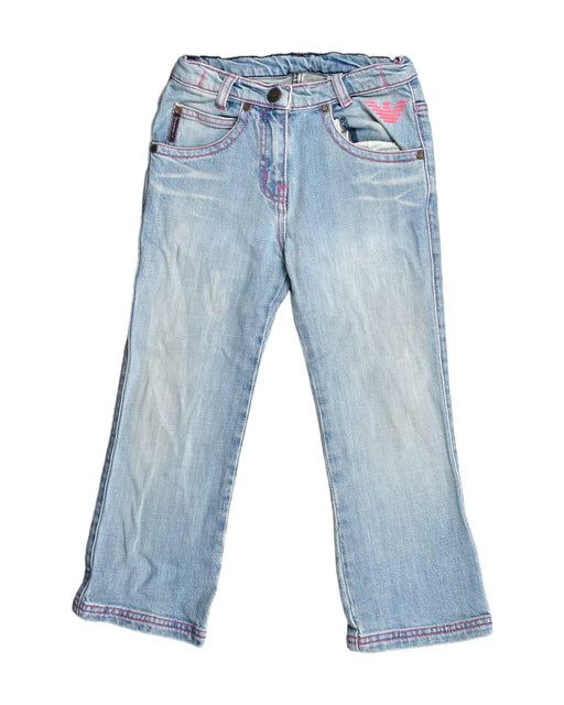 A Blue Jeans from Armani in size 4T for girl. (Front View)