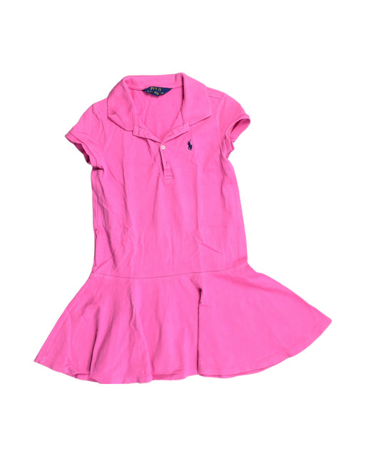 A Pink Short Sleeve Dresses from Polo Ralph Lauren in size 6T for girl. (Front View)