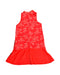 A Red Sleeveless Dresses from Elly in size 5T for girl. (Back View)