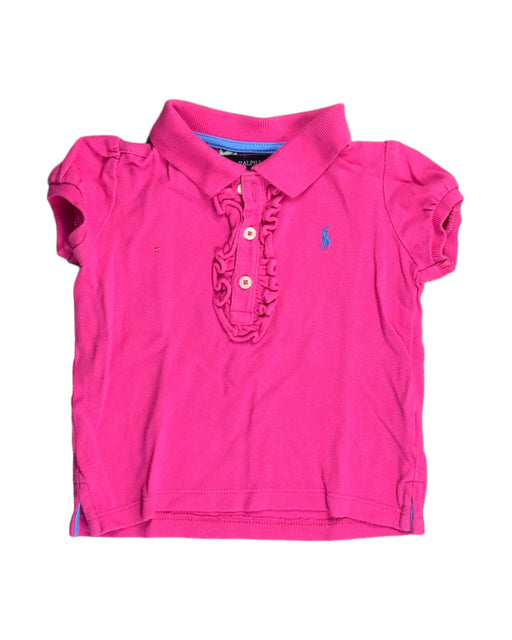 A Pink Short Sleeve Polos from Ralph Lauren in size 6-12M for girl. (Front View)