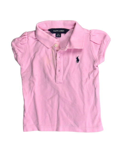 A Pink Short Sleeve Polos from Ralph Lauren in size 6-12M for girl. (Front View)