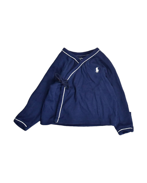 A Blue Long Sleeve Tops from Ralph Lauren in size 0-3M for boy. (Front View)