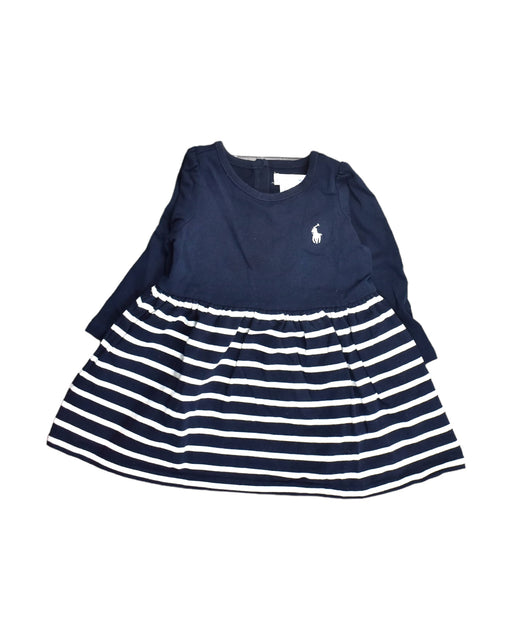 A Blue Long Sleeve Dresses from Ralph Lauren in size 6-12M for girl. (Front View)