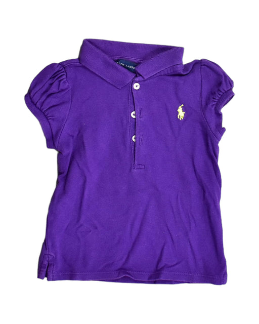 A Purple Short Sleeve Polos from Ralph Lauren in size 12-18M for girl. (Front View)