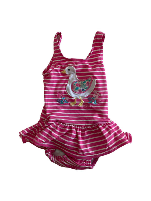 A Pink Swimsuits from Jojo Maman Bébé in size 6-12M for girl. (Front View)