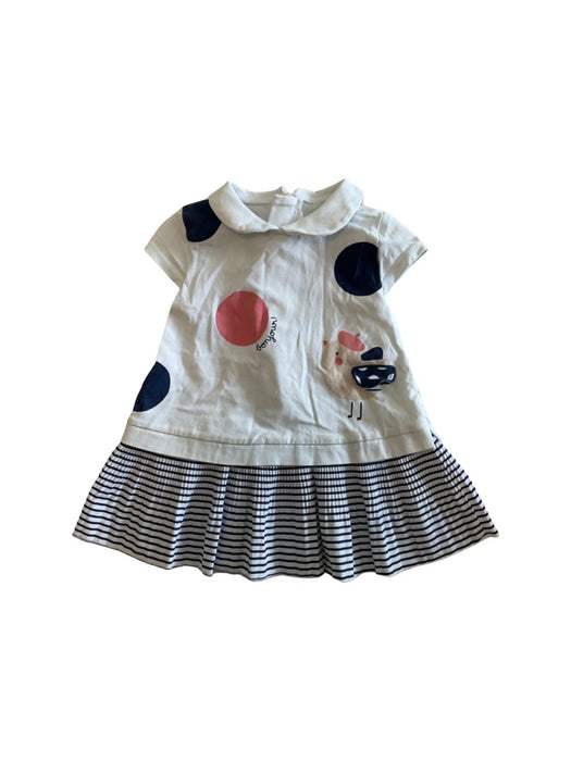 A White Short Sleeve Dresses from Mayoral in size 6-12M for girl. (Front View)