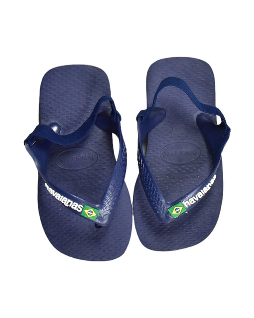 A Blue Sandals from Havaianas in size 3T for girl. (Front View)