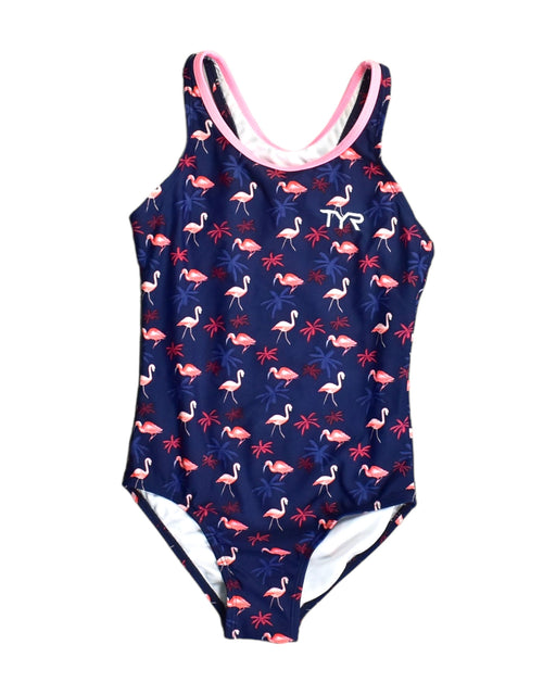 A Blue Swimsuits from TYR in size 8Y for girl. (Front View)