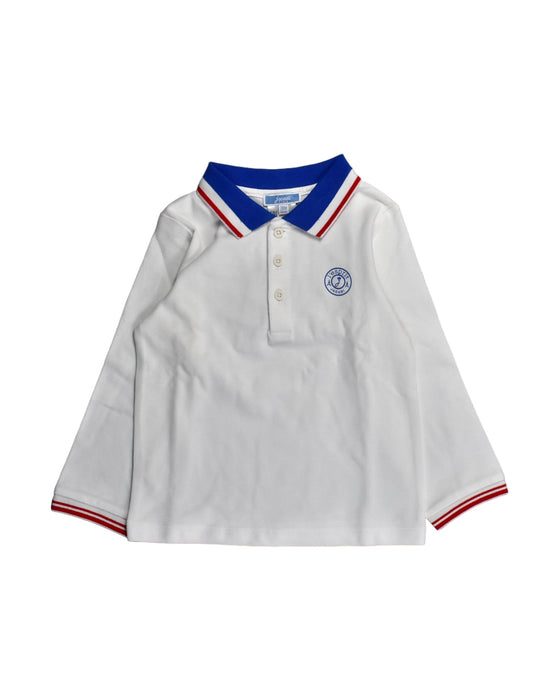 A White Long Sleeve Polos from Jacadi in size 3T for boy. (Front View)